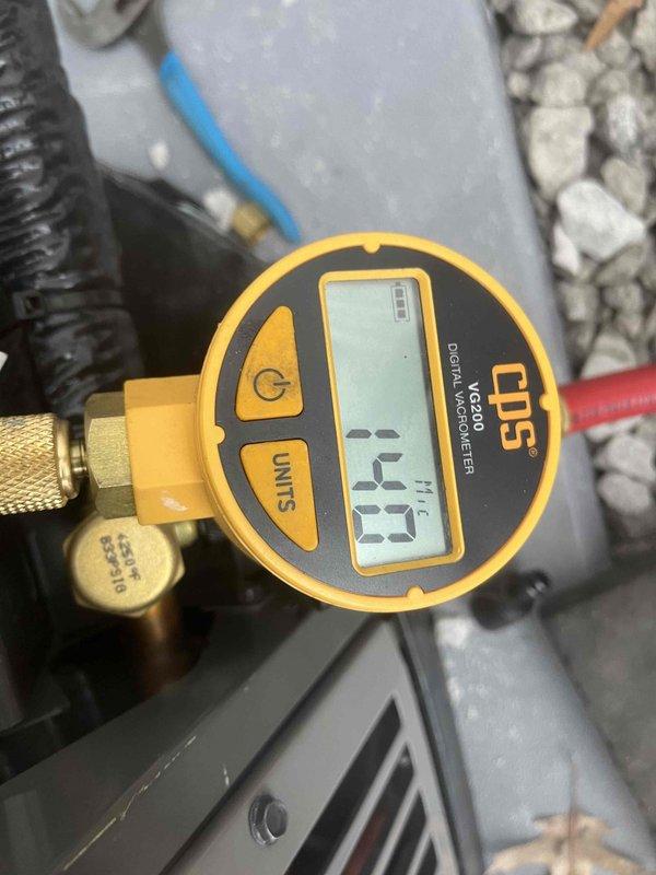 Completed installation of complete HVAC system as part of return service sold by Justindz. Performed pressure testing with CPS V220 digital manometer to verify system integrity. Installed and connected new furnace with proper electrical connections and PVC condensate drainage system in the mechanical room.
