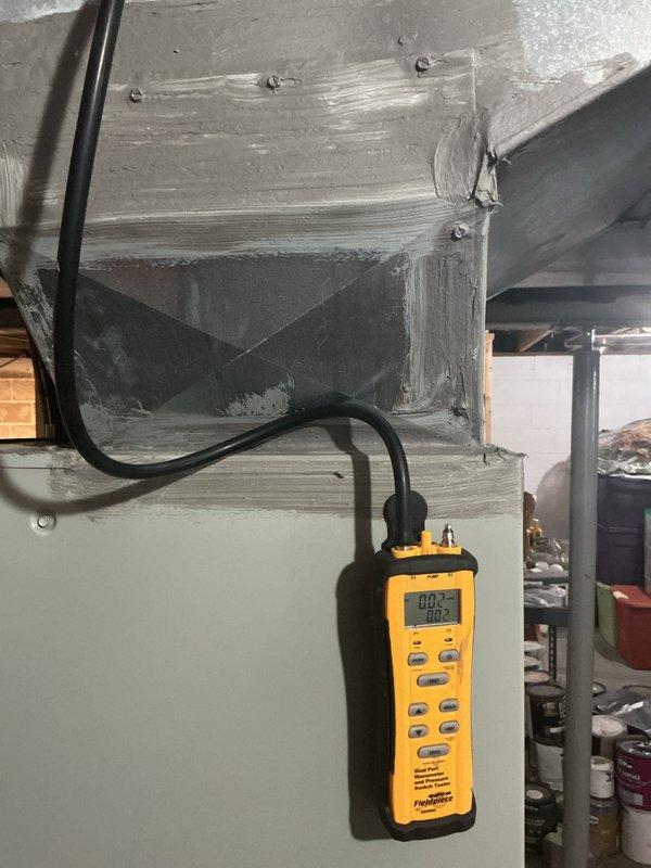 Diagnosed and resolved no-heat issue in aging system by identifying faulty control board components. Replaced damaged wiring connections and verified proper operation using Fieldpiece diagnostic tool, with post-repair readings confirming system is now functioning within normal parameters.