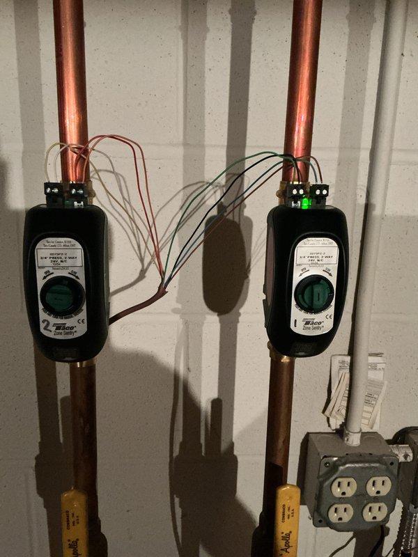 Responded to service call for 2-month-old boiler system that was not turning on. Inspected mechanical room, including exhaust ventilation and ductwork connections. Checked Taco flow meters on copper supply lines and verified proper electrical connections. System was successfully reactivated and is now functioning properly.
