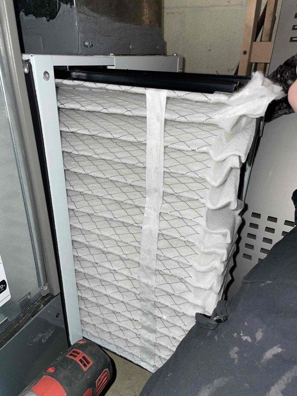 Responded to warranty service call for furnace. Replaced defective control board under warranty and performed standard maintenance including air filter replacement. System operational upon completion of service.