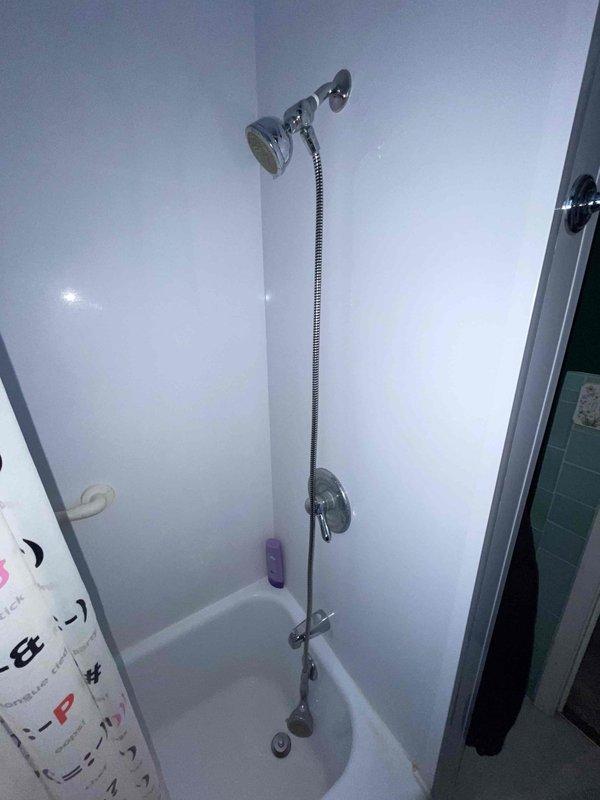 Diagnosed and repaired bladder tank that was cycling on and off every minute or two causing water supply issues. Inspected existing bathroom fixtures and determined multiple outdated toilets and faucets require replacement, which was documented with photos of the current plumbing valves and shower installation.