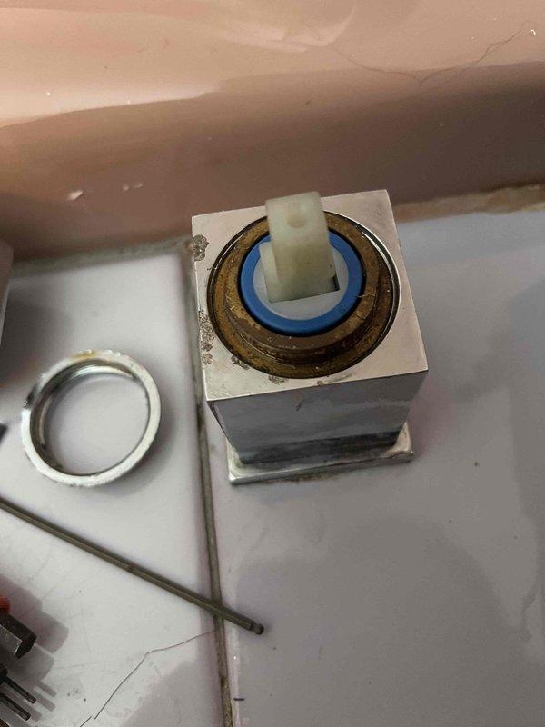 Responded to service call for faucet repair. Located and replaced cartridge as per customer's prior arrangement. Inspected surrounding plumbing system including copper piping, pressure gauge, and water heater connections to ensure proper functionality after cartridge replacement.