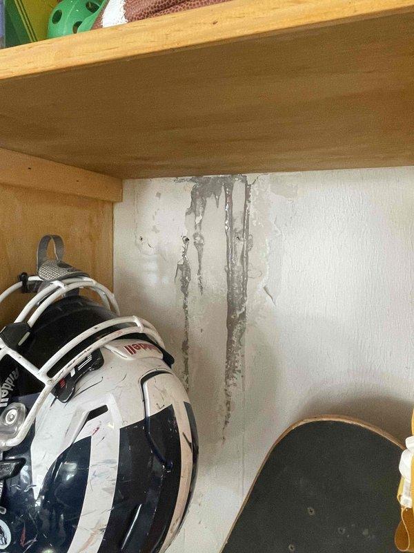 Diagnosed furnace in attic leaking through ceiling. Visual inspection revealed water damage on interior walls and moisture accumulation. Recommend professional water remediation and further evaluation of furnace drainage system to prevent additional structural damage.
