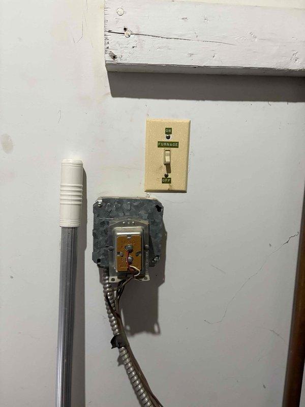 Inspected non-operational boiler unit requiring complete replacement. Verified electrical connections at furnace switch junction box and confirmed compatibility with existing Nest thermostat system for new installation.