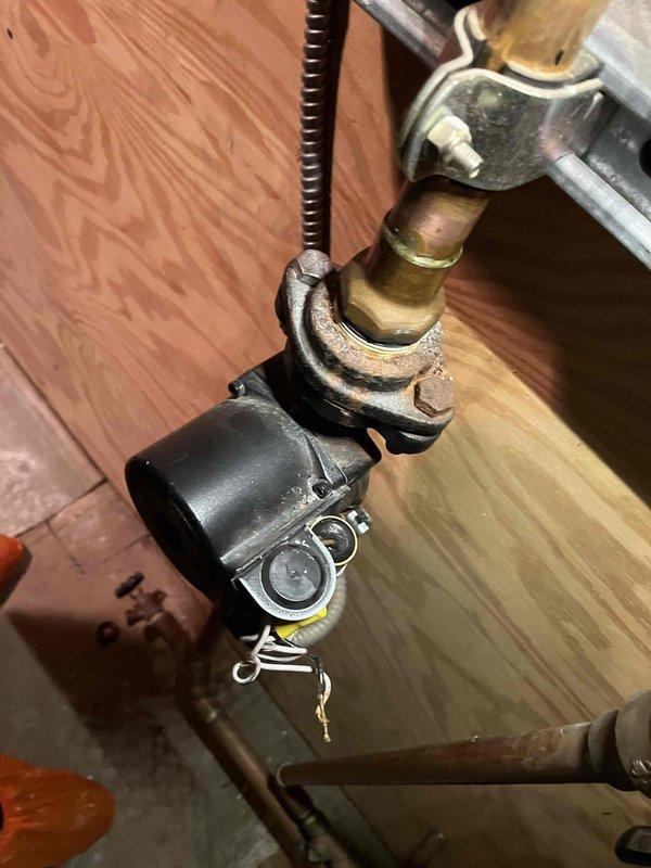 Returned to property to install the previously sold circulator pump. Completed installation of the new pump assembly, properly connecting all fittings and electrical components. Tested system operation and verified proper combustion in the heating unit with consistent blue flame pattern, confirming the circulation system is now functioning correctly.