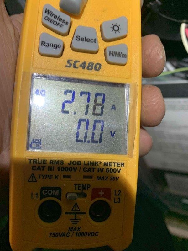 Performed routine maintenance on furnace system and identified Aprilaire 700 series filter requiring replacement. Conducted electrical diagnostics with multimeter showing readings between 0.60A-2.78A. Noted unaddressed hole from previous vent removal that requires attention. Resident Rocky was present during service while homeowner Cathy is in Florida.