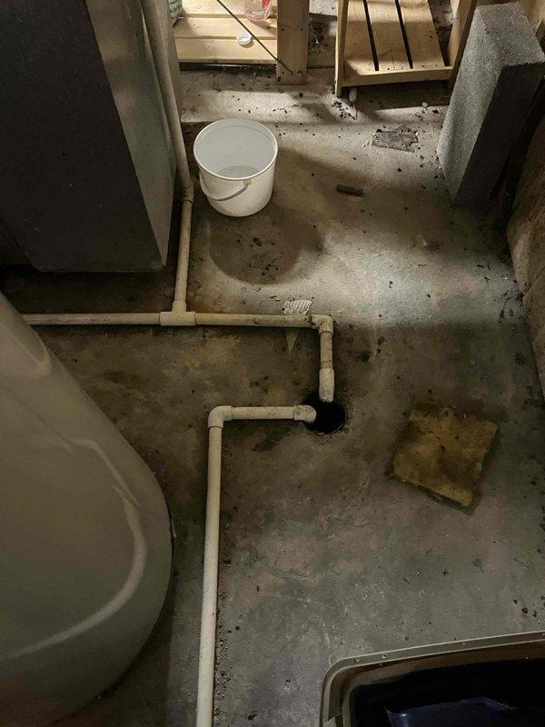 Performed diagnostic assessment on failed April air humidifier. Inspected plumbing connections and drainage system in utility area. Documented existing installation configuration for replacement quote. Customer informed about replacement options and maintenance plan possibilities.