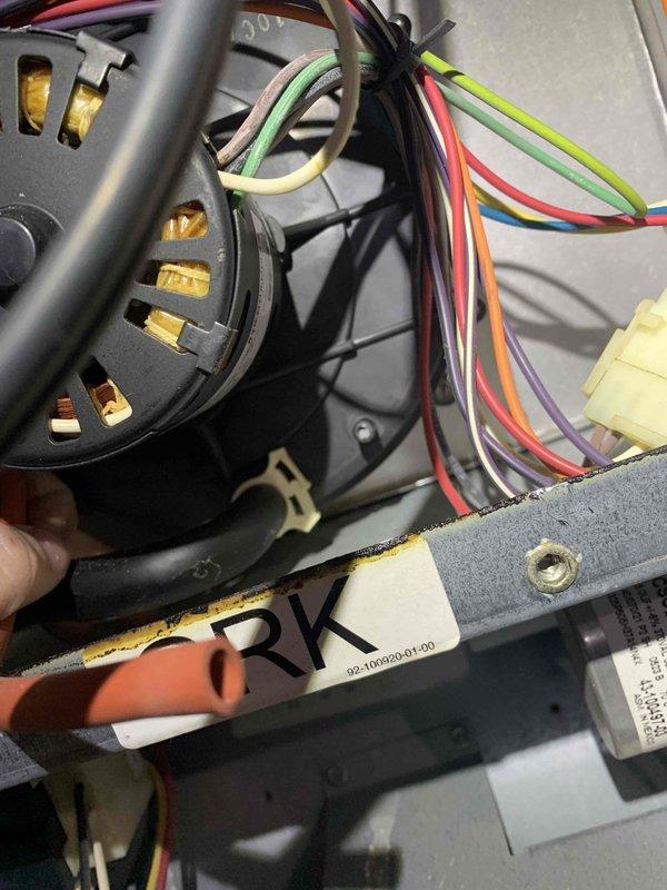Responded to service call for furnace with cycling issues. Upon inspection, identified clogged gas orifice and removed debris. Cleaned inducer motor assembly and verified proper operation. System now functioning normally with consistent ignition and operation.