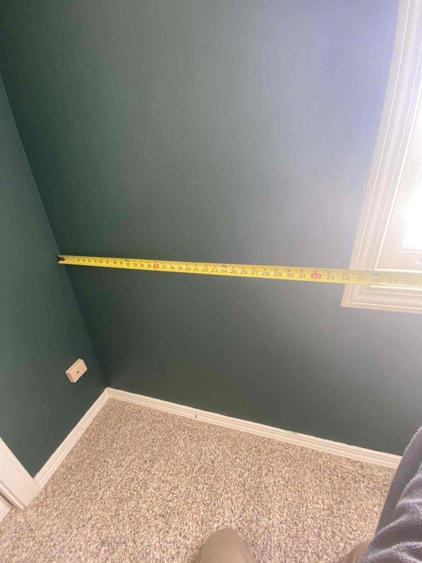 Conducted site assessment for potential multi-zone ceiling cassette mini-split installation in upstairs area where conventional ductwork is impractical. Took detailed measurements of wall dimensions and placement considerations in customer's room with dark green walls. Evaluated electrical requirements and optimal mounting locations for indoor units based on room configuration and existing infrastructure.
