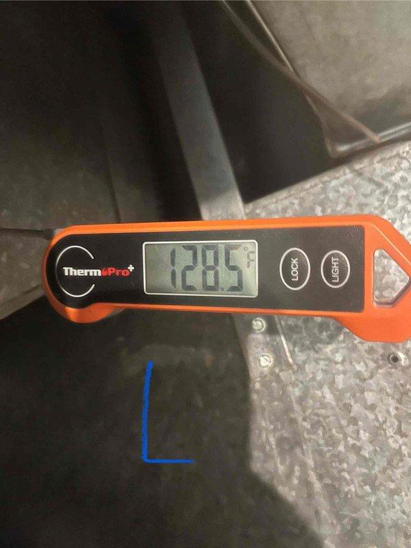 Completed installation of a complete HVAC system sold by Justin and flipped by Sam with AZ GoodSense approval. System was properly wired with all connections secured to the control board as verified by photographic documentation. Temperature testing confirmed proper operation with discharge air temperature measuring 128.5°F.