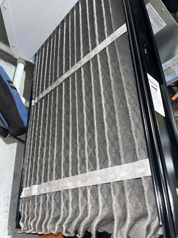 Performed heating maintenance on air handler unit under membership plan. Conducted combustion analysis with Testo 310 II showing excellent efficiency (97.9%) with acceptable CO levels (15 ppm) and proper air/fuel ratio. Inspected and verified filter condition with proper installation.