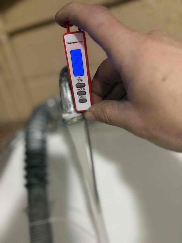 Responded to service call regarding hot water heater thermostat sensitivity issues. Performed temperature diagnostics with digital thermometer, confirming significant temperature fluctuations of approximately 15 degrees. Inspected internal wiring connections and components. Documented issue for follow-up with manufacturer's technical support to determine if temperature range variation is within normal parameters.