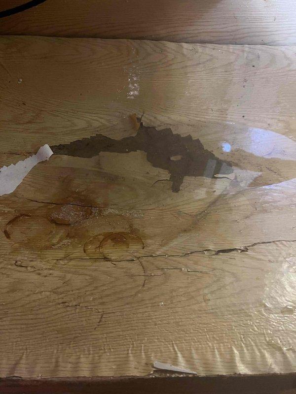Responded to service call for running toilet. Discovered significant water damage to wooden flooring beneath the toilet, indicating prolonged leakage. Performed repair of toilet flush mechanism and inspected adjacent plumbing fixtures for proper functionality to prevent further water damage.