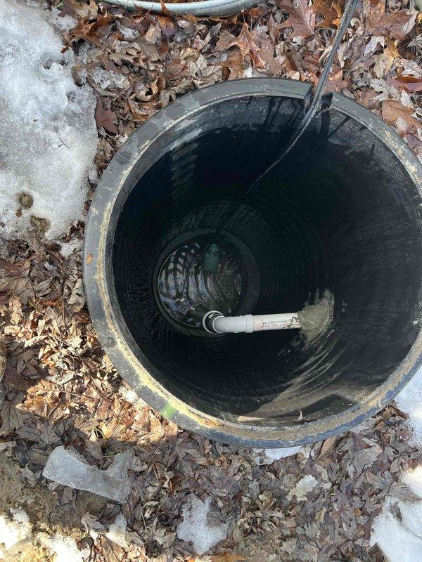 Installed battery backup system for existing sump pump to provide continuous operation during power outages. System includes a secondary pump with battery power supply positioned in the circular well. Verified proper installation with functional testing and confirmed compatibility with existing plumbing infrastructure.