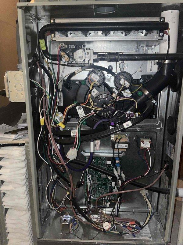 Performed heating maintenance for club member. Inspected internal HVAC components including circuit board, wiring connections, and blower assembly. Discussed and evaluated options for installing additional bedroom temperature sensors to override loft area zone control.