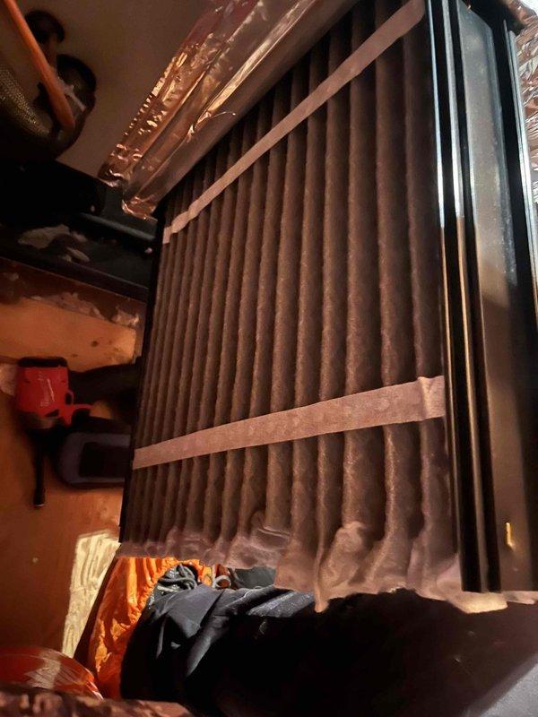 Performed scheduled heating maintenance on two air handlers for club member. Inspected and replaced air filters, documenting condition of both the used pleated filter showing significant particle accumulation and the replacement carbon-infused filter with honeycomb frame. System restored to optimal operating condition.