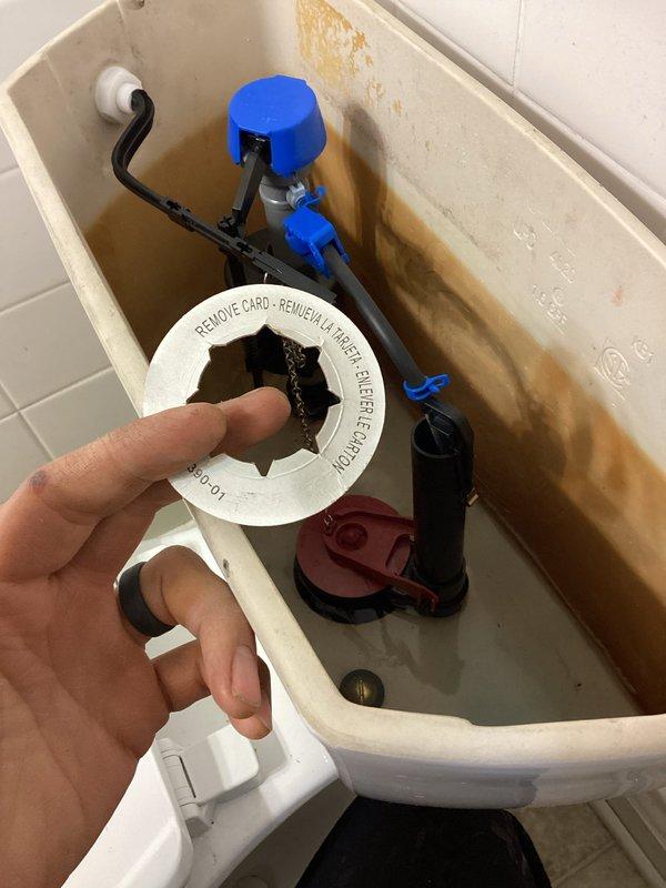 Responded to service call for toilet leaking after customer attempted to replace internal tank components. Inspected toilet tank and found improper installation of flush valve assembly causing water to leak from tank. Properly reinstalled components, adjusted water level, and replaced damaged supply line connection. Tested toilet through multiple flush cycles to confirm proper operation and verify leak was eliminated.