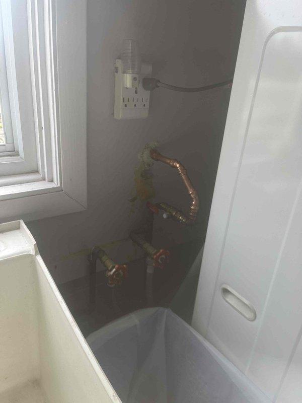Responded to a recurring issue with a frost-free spigot that had catastrophically failed ("blew apart"). Upon inspection, observed copper supply piping with multiple valves and fittings in the utility area showing signs of previous water damage. Replaced the damaged exterior spigot assembly and verified proper operation to prevent further callbacks for this persistent problem.