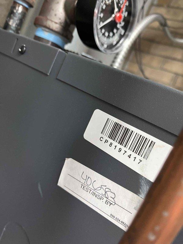 Performed scheduled boiler maintenance service under maintenance agreement. Conducted combustion analysis with readings of 9.4% oxygen, 2 PPM carbon monoxide, and 84.2% efficiency on natural gas atmospheric system. Equipment inspection included verification of unit CP8197417 with all operating parameters within normal range.