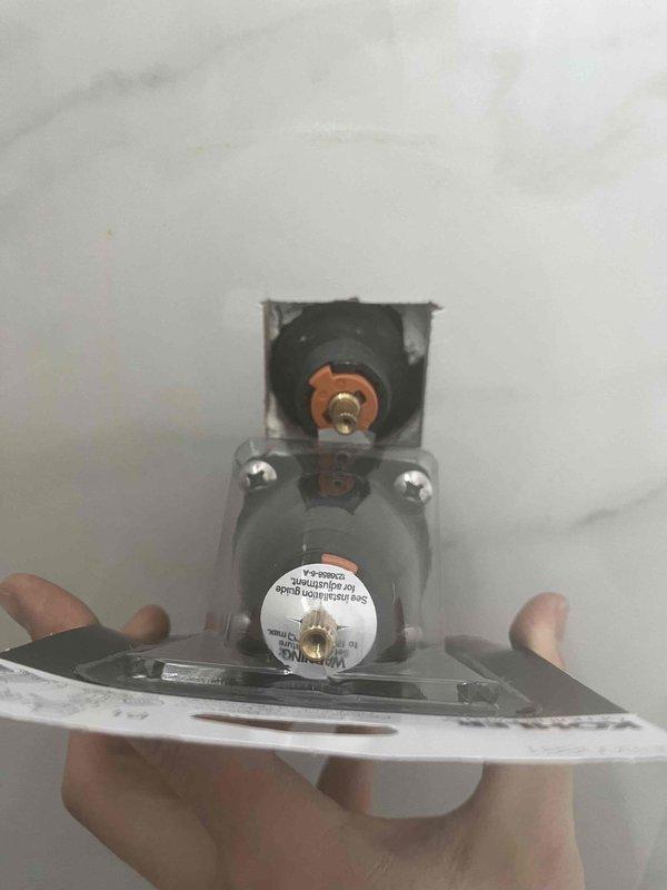 Returned to install previously sold shower cartridge replacement. Conducted temperature testing of existing water flow and inspected valve assembly. Material is on order with installation to follow once parts arrive, estimated at 2 hours labor for completion.