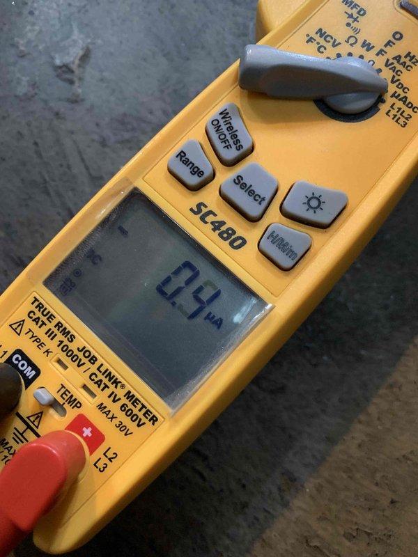 Diagnosed intermittent furnace shutdown issue by testing flame sensor with Fieldpiece SC480 clamp meter, which showed low microamp reading of 0.4μA. Cleaned flame sensor to restore proper operation and reset system. Discussed AC replacement options with homeowner as requested.