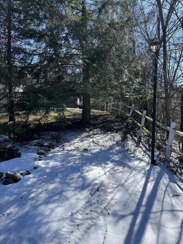 Responded to service call regarding cracked drain pipe. Customer had already excavated the affected area prior to arrival. Documented site conditions with photographs showing the property surroundings and work area.