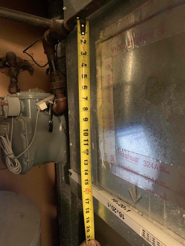 Conducted an on-site evaluation for AprilAire DZ installation, taking measurements of the existing HVAC system components and examining the current plumbing configuration. Documented aging copper pipes showing signs of corrosion and assessed available space for new IAQ equipment integration with the existing water heater and ductwork system.