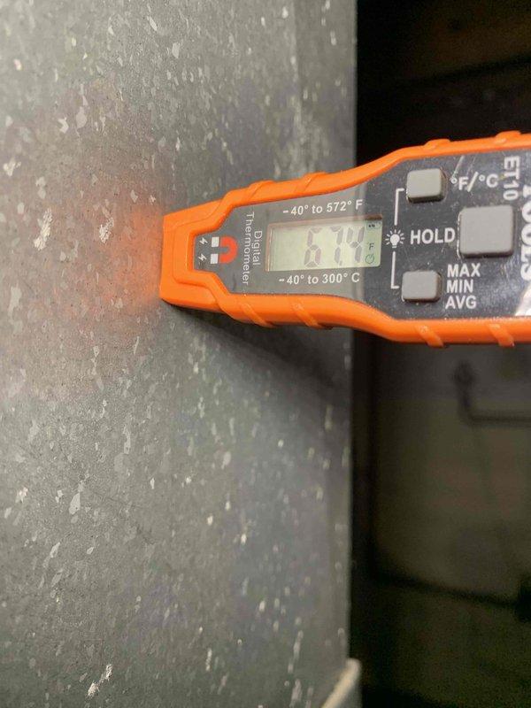 Responded to service call for inoperative thermostat and heating system. Diagnosed issue with furnace not producing heat despite fan operation (measured discharge air temperature at 67.4°F). Inspected Amana furnace system including electrical connections, control board, and ignition sequence. Restored proper heating functionality by replacing faulty thermostat and verifying complete system operation through multiple heating cycles.