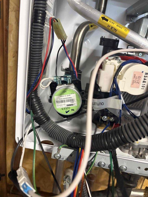 Returned to replace 3-way valve under parts warranty. Successfully removed defective valve assembly with solenoid connection (red/blue/black wires) and installed new component. Performed system testing to verify proper operation of replacement valve. Total labor: 2 hours.