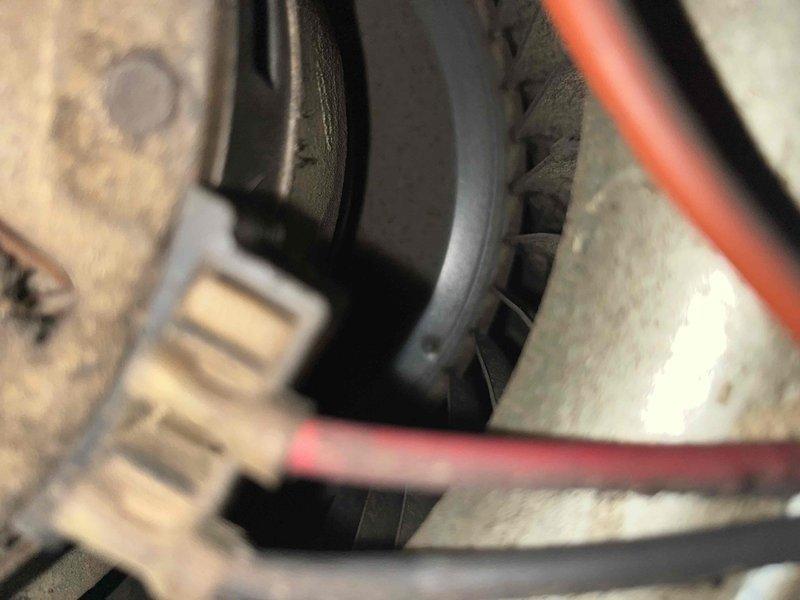 Performed diagnostic assessment on 30-year-old electric furnace, documenting significant wear on blower assembly with dust accumulation on fan impeller and housing. Identified deterioration of internal wiring and mechanical components. Consultation scheduled to review replacement options.