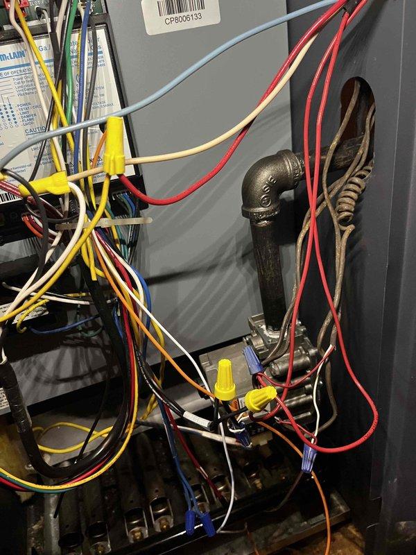 Responded to emergency no-heat call for 3-year-old furnace. Performed diagnostic inspection of internal components, examining control board wiring connections and electrical pathways. Located and repaired loose wire connections at control board interface, restoring proper system functionality and heat operation.