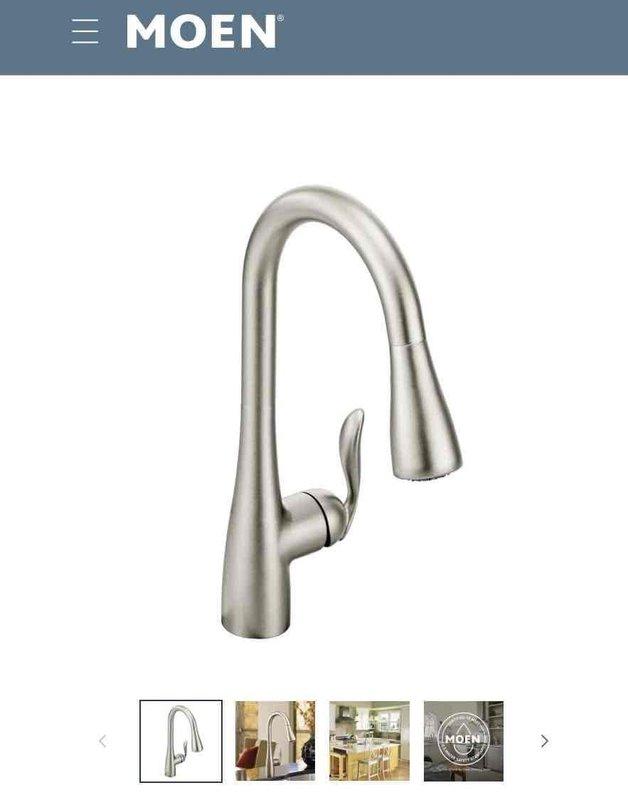 Responded to service call for leaking kitchen sink. Diagnosed issue with existing faucet and replaced with new pull-down kitchen faucet (Moen or Gerber model). Verified proper operation and ensured no further leaks after installation.