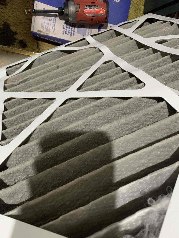 Responded to no-heat service call for furnace cycling on/off issue. Diagnosed system with multimeter, finding low capacitance reading of 0.4 on component. Replaced air filter with new pleated filter and restored proper operation. System functioning normally upon completion of service.