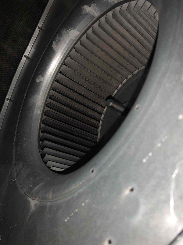 Responded to service call for 4-year-old furnace with reported burning plastic/resin smell that had shut down after fire department visit. Diagnostic testing revealed electrical issues affecting the blower motor (CM: 2025), with visible contamination on the blower wheel assembly. Performed electrical testing of junction box connections and restored system to proper operation after cleaning affected components.