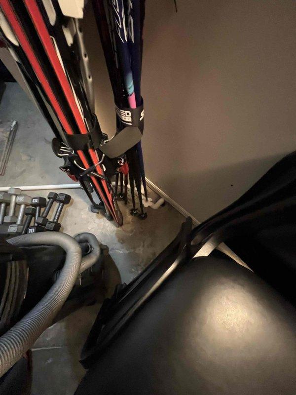 Conducted an inspection of existing HVAC system following a lead referral. Documented exterior refrigerant line insulation showing significant deterioration with exposed copper piping and improperly secured foam insulation. Interior inspection revealed inadequate equipment placement in a multi-purpose storage area with potential airflow restrictions and safety concerns.