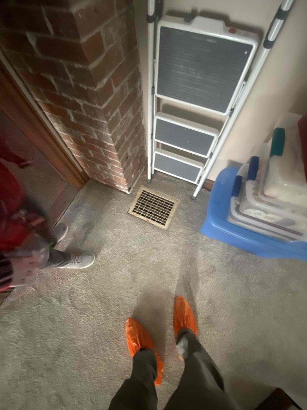 Responded to service call for HVAC system not heating properly and blower fan requiring continuous manual operation instead of functioning on automatic mode. Conducted comprehensive system evaluation of existing furnace and air conditioning equipment at residential property. Assessed indoor unit installation location and outdoor condenser unit condition, documenting equipment age, performance deficiencies, and operational failures. Provided detailed estimate for complete HVAC system replacement to restore proper heating functionality and automatic fan operation.