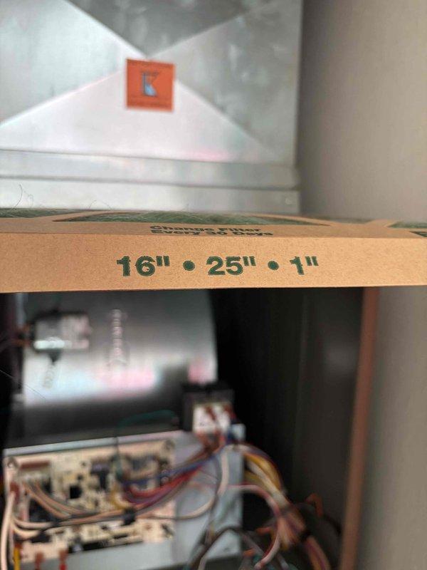 Completed cooling maintenance club visit on HVAC system. Performed routine inspection of unit components, verified 16x25x1 filter dimensions, and documented temperature readings of 244°F using digital multimeter. Inspected internal mechanical components including copper refrigerant lines, electrical wiring connections, and blower assembly. All systems operating within normal parameters at time of service.