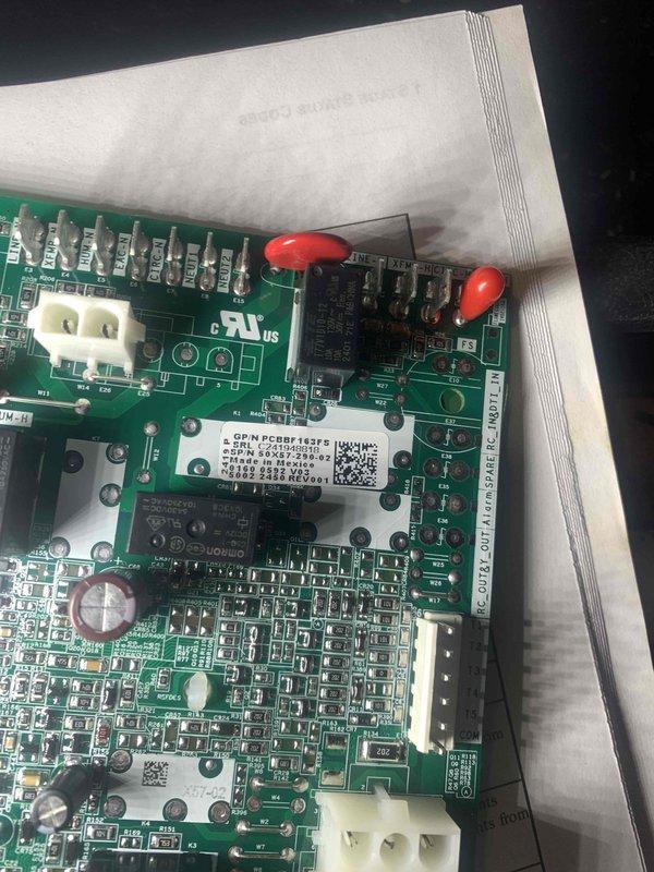 Returned to property to replace defective control board that was previously diagnosed and sold. Removed and documented the failed PCBBF143TS control board assembly from the HVAC system located in the attic space. Ordered replacement control board from Daikin with estimated delivery timeframe. Upon arrival of new part, will complete installation which is anticipated to require approximately two hours to complete the repair and restore system to proper operation.