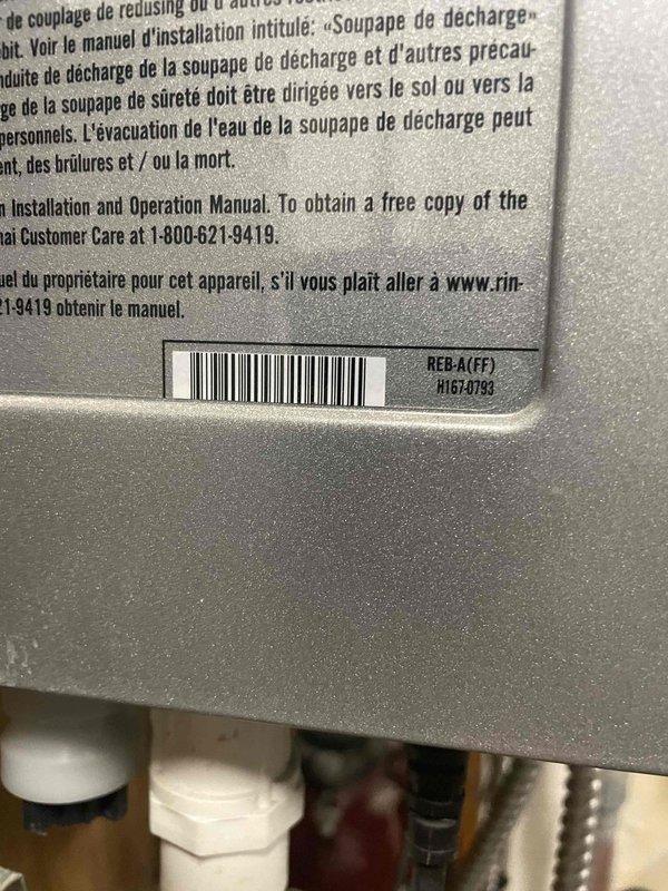 Responded to emergency no-heat call on 7-year-old Rinnai boiler system that lost hot water function following previous day's service visit. Upon arrival, found unit displaying error code 24 on digital control panel. Inspected installation, verified proper gas supply and venting connections, and reset system parameters through control interface. Cycled unit through full operational sequence, confirmed ignition, verified flame sensor operation, and restored hot water production to normal operating specifications.