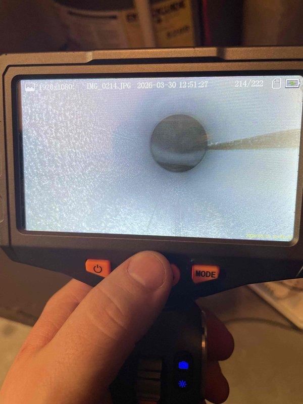 Completed heating maintenance club visit on air handler system. Performed thorough inspection using borescope camera to examine internal components and ductwork connections, verifying proper assembly and identifying any potential issues within confined spaces. System operating within normal parameters upon completion of maintenance procedures.