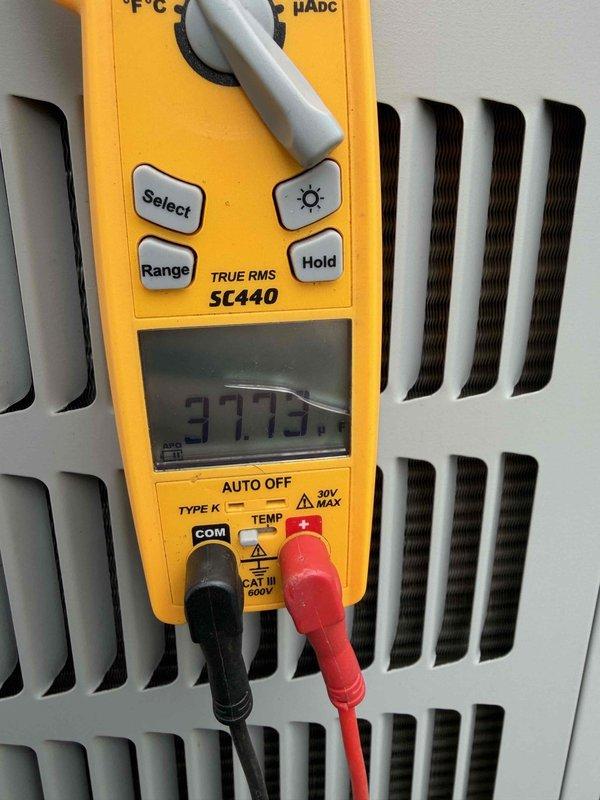 Completed cooling maintenance on air handler unit per membership agreement. Performed comprehensive system diagnostics including electrical measurements, recording 377.5°F temperature reading and 5.33A current draw with 0.2V at compressor. Inspected all electrical connections, tested capacitor performance, and verified proper amperage on all circuits to ensure optimal system operation and energy efficiency.