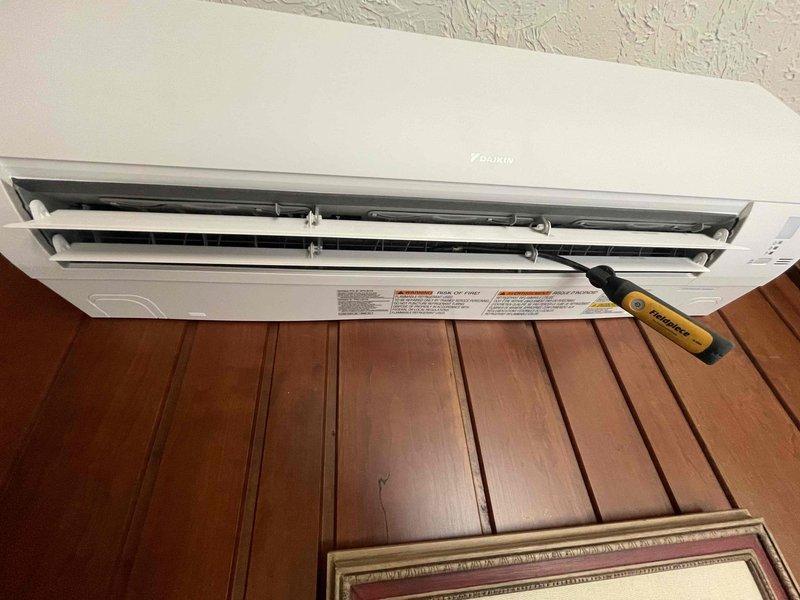 Responded to service call for Daikin mini split system not heating above 68 degrees. Successfully configured the remote control settings and verified proper system operation, ensuring the unit now achieves desired temperature setpoints.