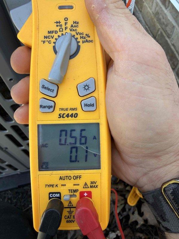 Completed cooling maintenance on two HVAC units. Performed electrical diagnostics using multimeter to verify amperage and voltage readings on system components. Inspected and assessed air filtration system, noting filter condition and proper installation in air handler unit. Customer requested provision of replacement filters for ongoing maintenance needs.