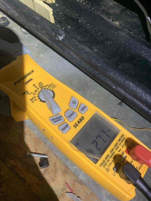 Responded to no-heat call on recently installed furnace following overnight power outage. Upon arrival, performed diagnostic testing using clamp meter to verify electrical supply and system functionality. Identified and resolved power-related issue preventing furnace operation. System restored to normal heating operation and verified proper function before departure.