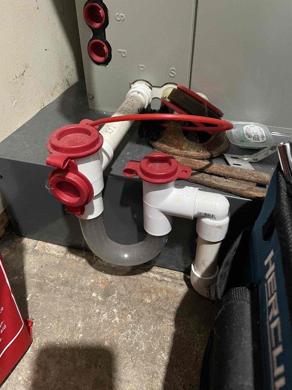 Completed scheduled cooling maintenance member visit. Inspected HVAC electrical control panel, verifying relay components, wire connections, and terminal integrity across all circuits. Documented condensate drain line assembly with protective caps and fittings in proper configuration.