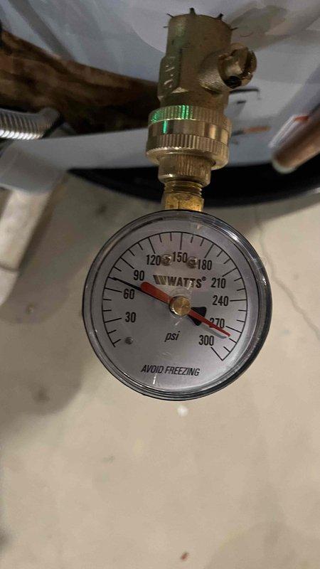 Completed plumbing membership inspection at the property. Verified water pressure readings on main system pressure regulator and monitored gauge, confirming proper operating pressures within acceptable range. Inspected PEX supply line installation, pressure monitoring equipment, and thermal expansion arrestor for proper function and code compliance.