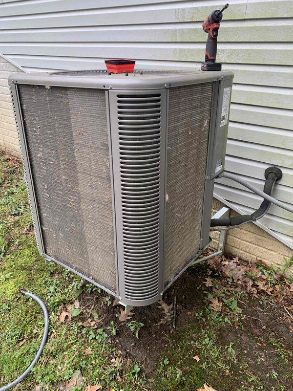 Completed cooling maintenance club visit on outdoor air conditioning condenser unit. Performed comprehensive system inspection including electrical diagnostics with multimeter, recording voltage and amperage readings to verify proper compressor operation. Removed and cleaned condenser coils, checked refrigerant lines and connections, and ensured all mechanical components were functioning within manufacturer specifications for optimal cooling performance.