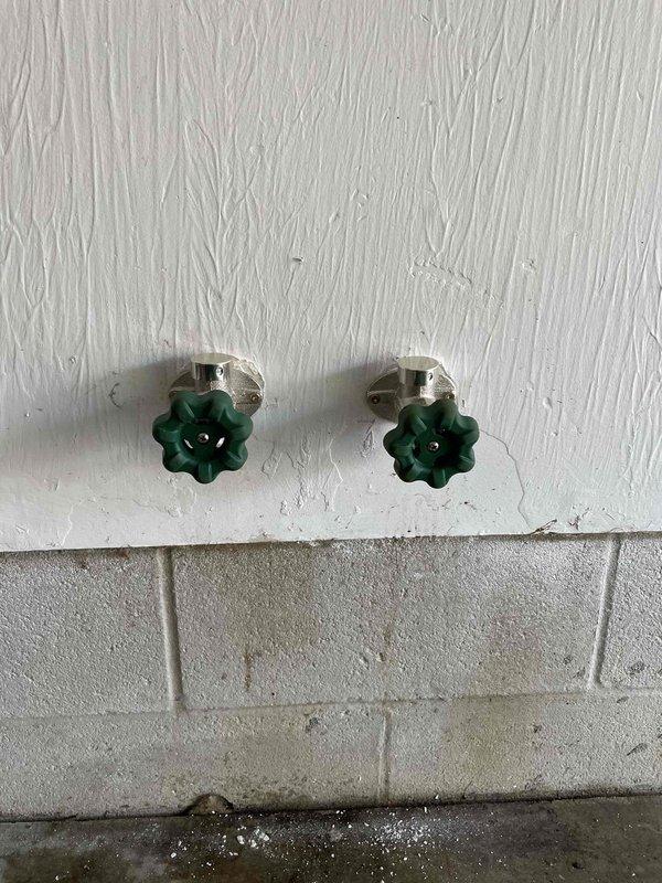 Responded to leaking garage faucets and successfully repaired two outdoor hose bibs mounted on exterior wall. Accessed plumbing connections through ceiling space, inspected copper supply lines and mounting hardware, replaced worn internal components, and tested both fixtures to confirm proper operation with no active leaks upon completion.