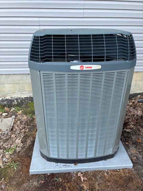 Responded to no cooling call on Trane outdoor unit and Ameristar air handler system. Upon arrival, confirmed air handler blower motor operational but outdoor condenser fan motor not running. Diagnosed failed condenser fan motor preventing proper heat rejection from outdoor unit, causing system inability to cool effectively.