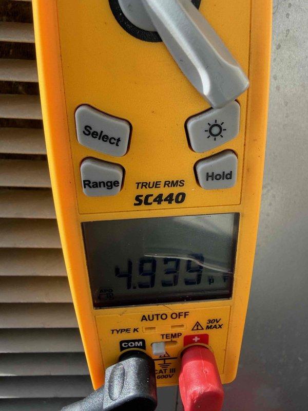 Completed cooling maintenance for club member. Performed comprehensive system diagnostics and electrical testing on outdoor condensing unit. Measured and recorded voltage and amperage readings to verify proper electrical operation and component performance. All readings within manufacturer specifications. System operating efficiently with no issues identified. Unit cleaned and inspected per maintenance protocol.